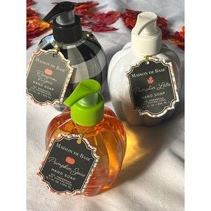 Fall Pumpkin Themed Decorative Liquid Hand Soap Bundle of 3